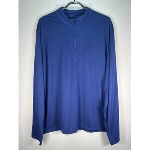 LL Bean Men's Blue Base Layer 1/4 Zip Performance Activewear L/S Pullover Sz XXL